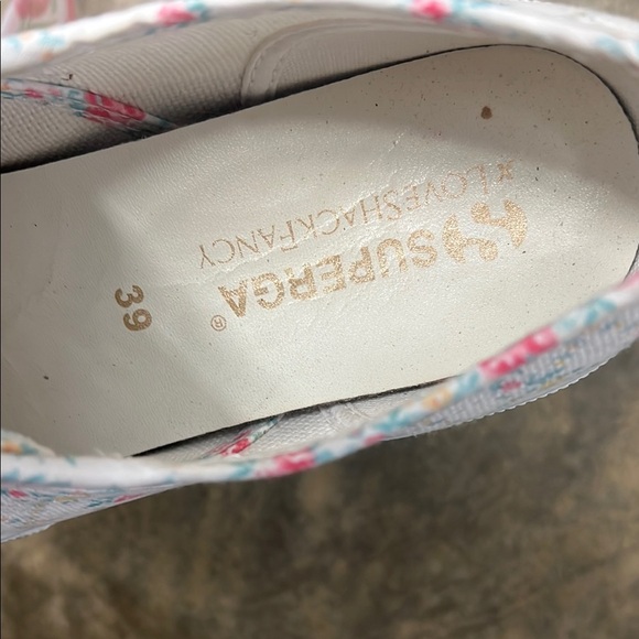 Beautiful Loveshack Fancy × Superga white floral sneakers size 39/8.5 - Picture 7 of 7